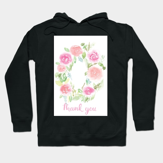 Thank You Watercolor Card Hoodie by Harpleydesign